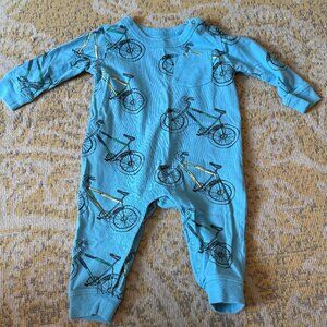 Tea Collection Baby Long Sleeve Pocket Romper - Bike Ride